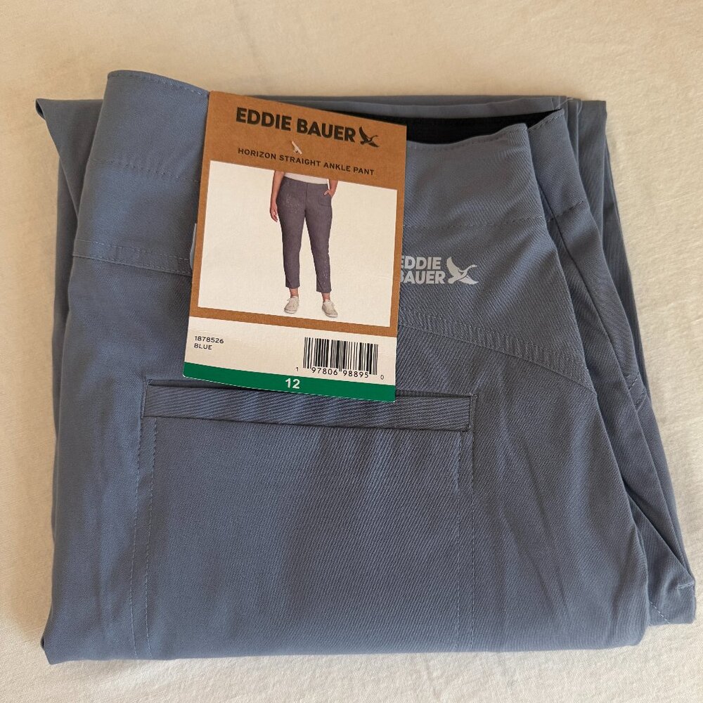 Eddie Bauer Women's Horizon Straight Ankle Pant Size 12 Blue Outdoor Casual NEW - Picture 6 of 16